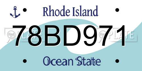 78BD971 Rhode Island License Plate