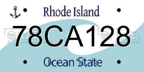 78CA128 Rhode Island License Plate