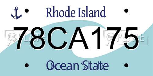 78CA175 Rhode Island License Plate