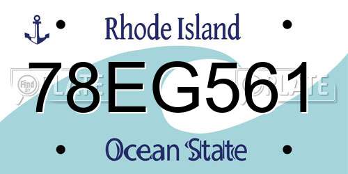 78EG561 Rhode Island License Plate