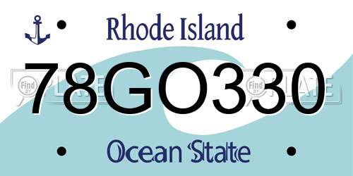 78GO330 Rhode Island License Plate