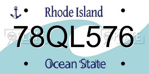 78QL576 Rhode Island License Plate