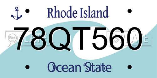 78QT560 Rhode Island License Plate