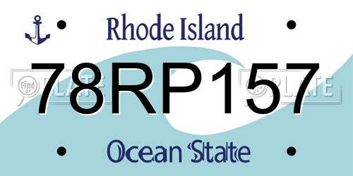78RP157 Rhode Island License Plate