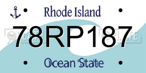78RP187 Rhode Island License Plate
