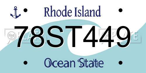 78ST449 Rhode Island License Plate