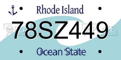 78SZ449 Rhode Island License Plate