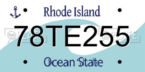 78TE255 Rhode Island License Plate