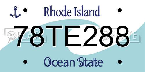 78TE288 Rhode Island License Plate