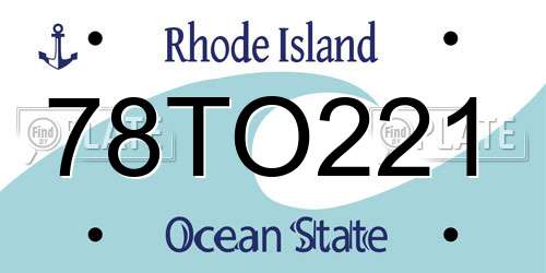78TO221 Rhode Island License Plate