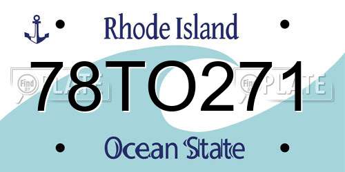 78TO271 Rhode Island License Plate
