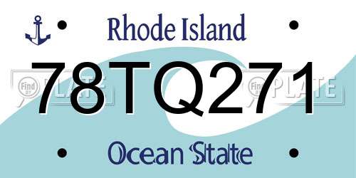 78TQ271 Rhode Island License Plate