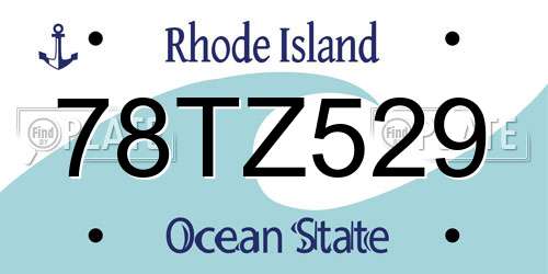78TZ529 Rhode Island License Plate
