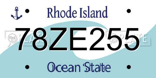 78ZE255 Rhode Island License Plate