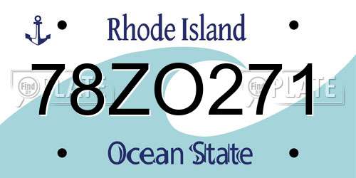 78ZO271 Rhode Island License Plate