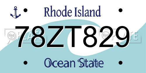 78ZT829 Rhode Island License Plate