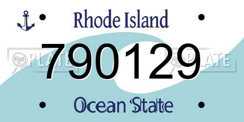 790129 Rhode Island License Plate