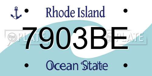 7903BE Rhode Island License Plate