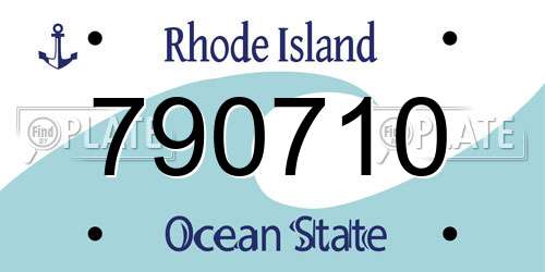 790710 Rhode Island License Plate