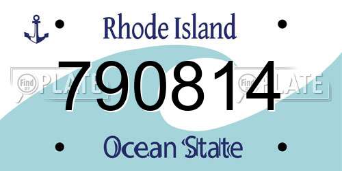 790814 Rhode Island License Plate