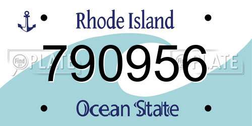 790956 Rhode Island License Plate