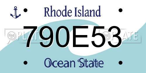 790E53 Rhode Island License Plate