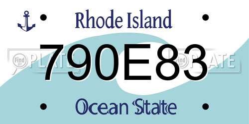 790E83 Rhode Island License Plate