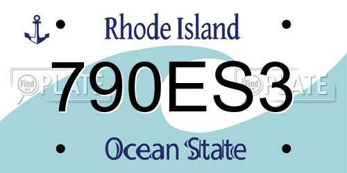 790ES3 Rhode Island License Plate