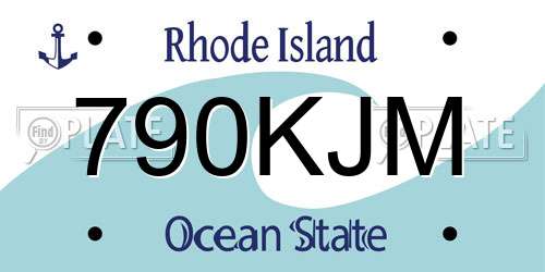 790KJM Rhode Island License Plate