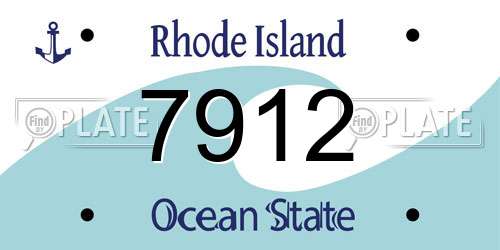 7912 Rhode Island License Plate