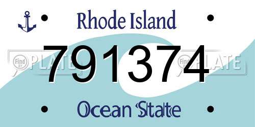 791374 Rhode Island License Plate