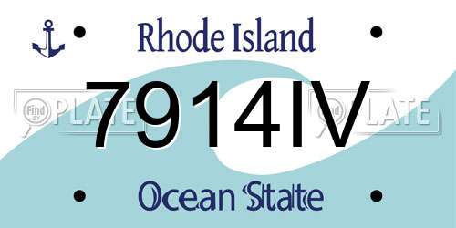 7914IV Rhode Island License Plate