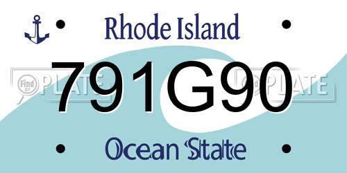 791G90 Rhode Island License Plate