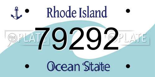79292 Rhode Island License Plate