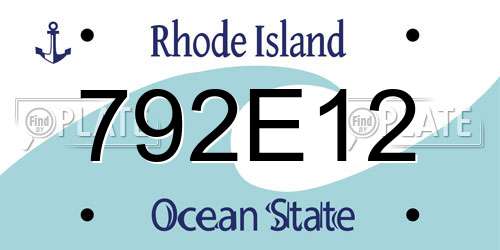 792E12 Rhode Island License Plate