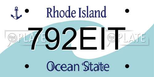792EIT Rhode Island License Plate