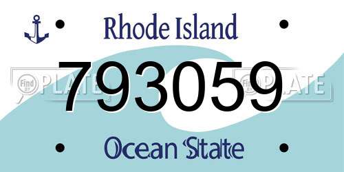 793059 Rhode Island License Plate