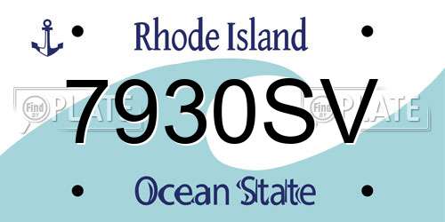 7930SV Rhode Island License Plate
