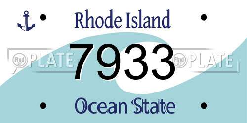 7933 Rhode Island License Plate