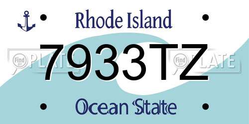 7933TZ Rhode Island License Plate