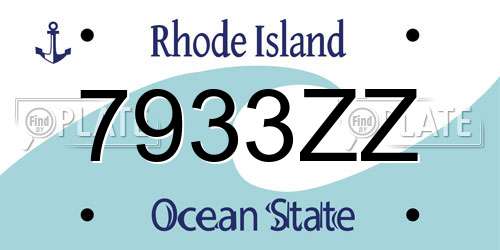 7933ZZ Rhode Island License Plate