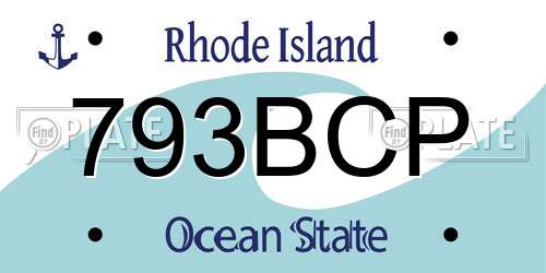 793BCP Rhode Island License Plate