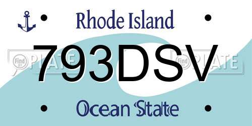793DSV Rhode Island License Plate