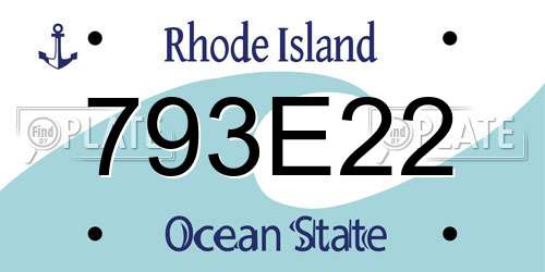 793E22 Rhode Island License Plate