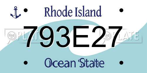 793E27 Rhode Island License Plate