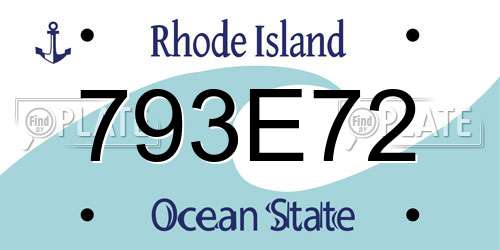 793E72 Rhode Island License Plate