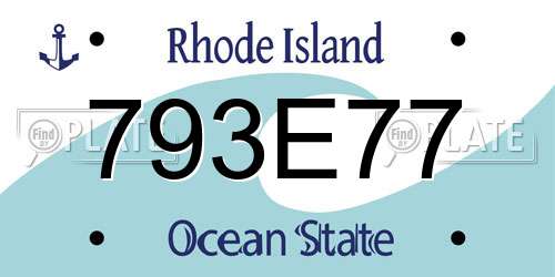 793E77 Rhode Island License Plate