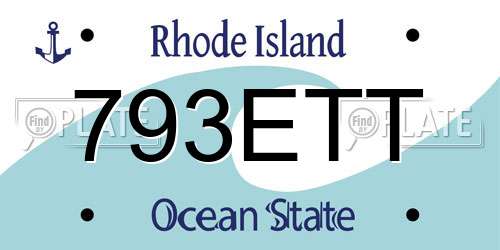 793ETT Rhode Island License Plate