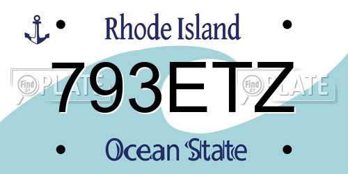 793ETZ Rhode Island License Plate