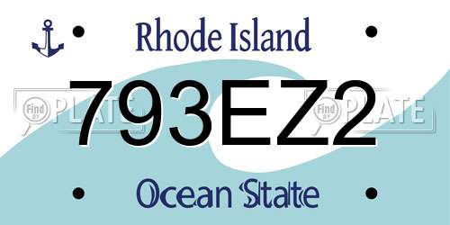 793EZ2 Rhode Island License Plate